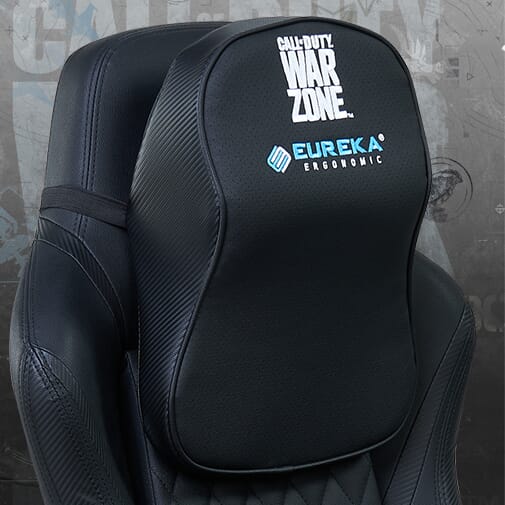 GAMING CHAIR: WARZONE RED - Removale Headrest Cusion Supports Your Head - Eureka Ergonomic GAMING CHAIR Scene Carousel 15