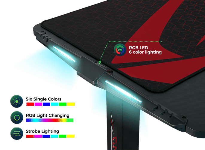 GAMING DESK - GAMING DESK: EGD 62" RGB Electric Standing - Multiple Light Modes - Eureka Ergonomic GAMING-DESKS SCENE12